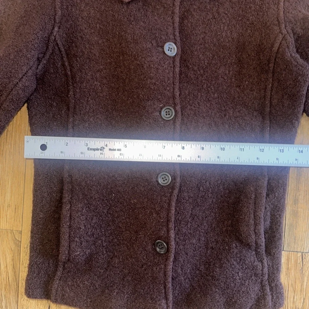 J Crew Vintage 100% Wool peacoat Jacket Size 6 Women's Brown Pockets Y2K #78 - Picture 7 of 16